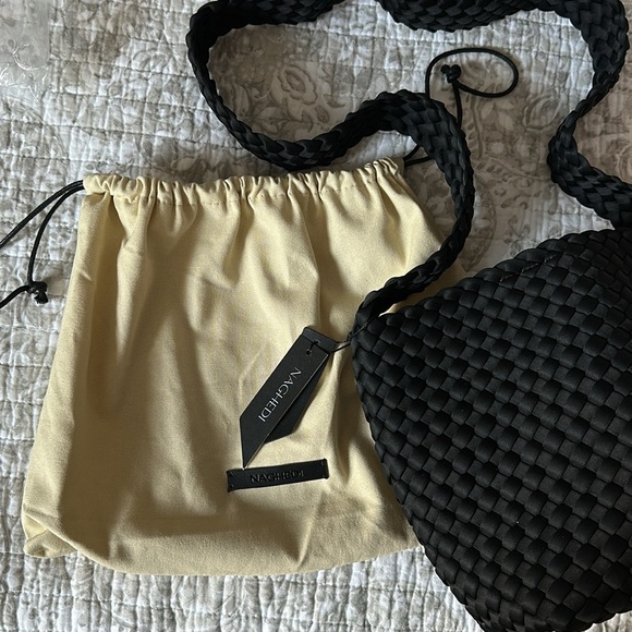 Naghedi Laguna Crossbody Purse Bag Onyx NEW NWT Handwoven Neoprene - Picture 12 of 12
